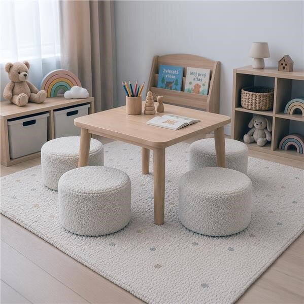 Dětská taburetka New Baby Teddy cream