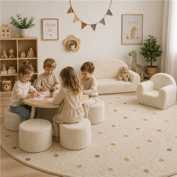 Dětská taburetka New Baby Teddy cream