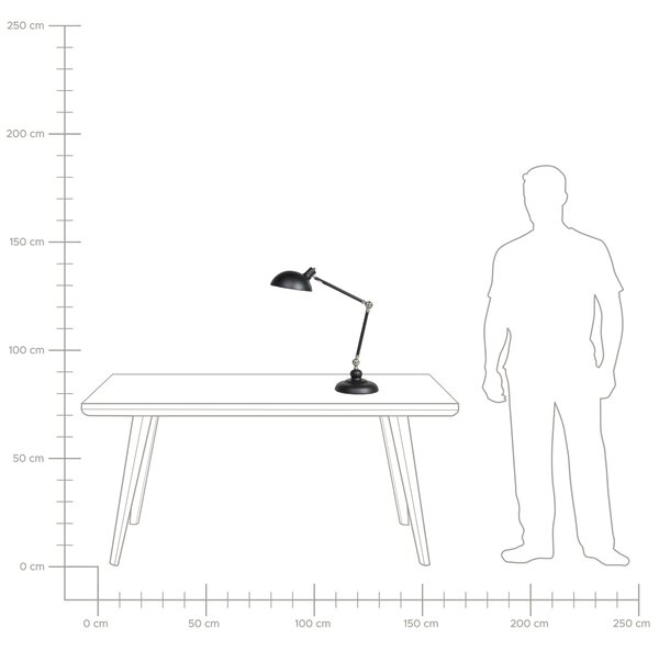 Stolní lampa MERAMEC Nastavitelná Kov Černá