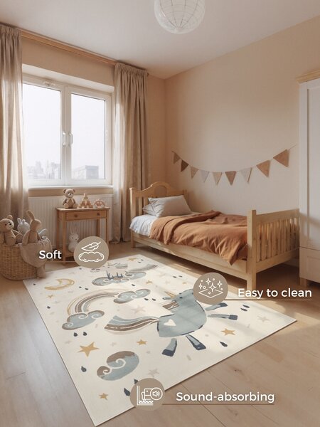 Hanse Home, Dětský koberec Adventures 106413 Cream Multicolor, 120x170, vícebarevná, dětský pokoj