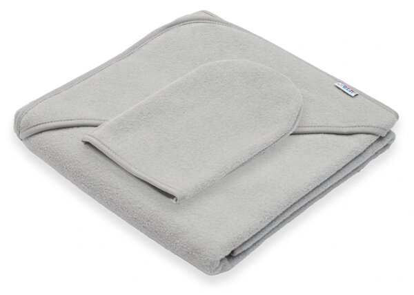 Dětská froté osuška s kapucí New Baby BASIC 80x80 šedá