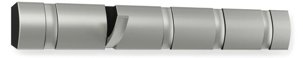 Umbra, Kovový věšák na zeď Flip 5 s kovovými háčky | šedý