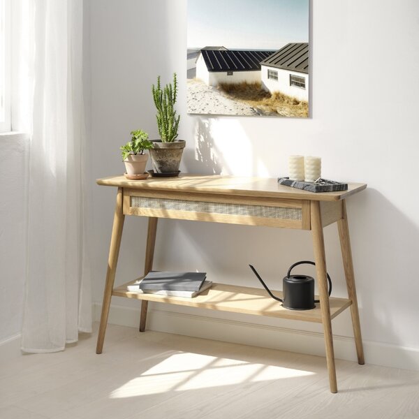 Unique Furniture Tmavě hnědý dubový toaletní stolek Barrali 110 x 40 cm