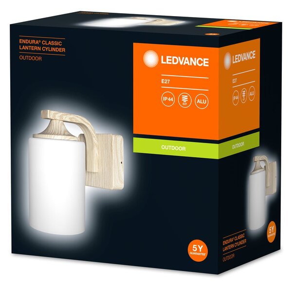 Designové nástěnné svítidlo CYLINDER E27, matné, dekor dřevo