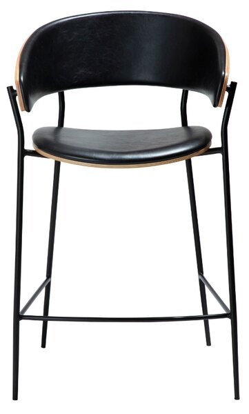 ​​​​​Dan-Form Dubová barová židle DAN-FORM Crib s koženkovým sedákem 63 cm