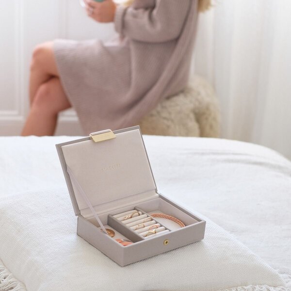 Stackers, Šperkovnice Taupe Mini Lid | šedobéžová 73755
