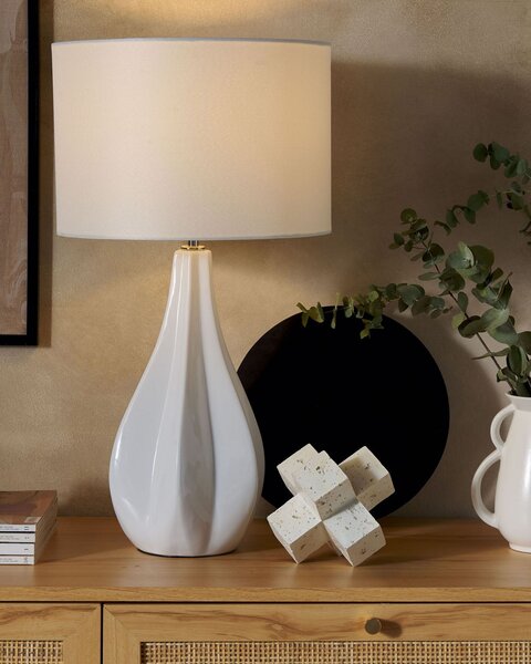 Stolní lampa SANTEE Porcelán Krémově bílá
