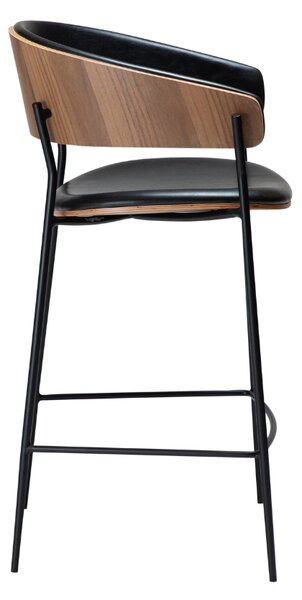 -25 % Dny MOMENTI– ​​​​​Dan-Form Ořechová barová židle DAN-FORM Crib s koženkovým sedákem 63 cm