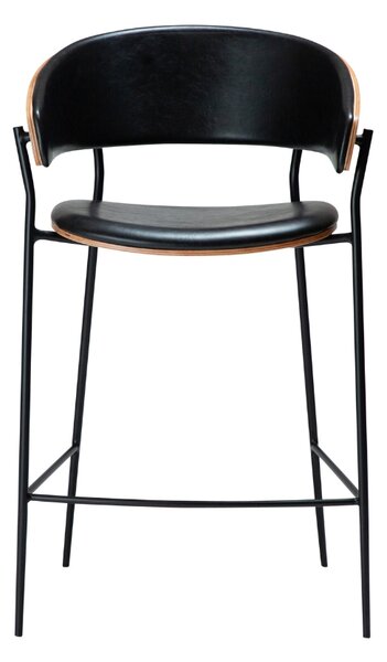 -25 % Dny MOMENTI– ​​​​​Dan-Form Ořechová barová židle DAN-FORM Crib s koženkovým sedákem 63 cm