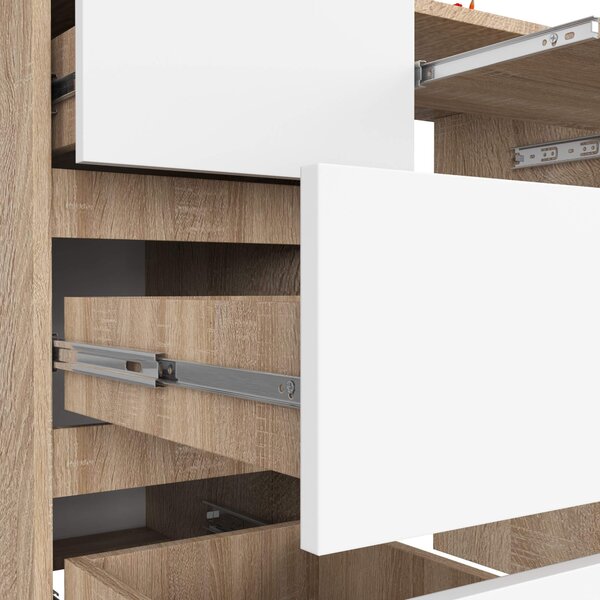 Ak furniture Psací stůl A-6 90 cm dub sonoma/bílý levý