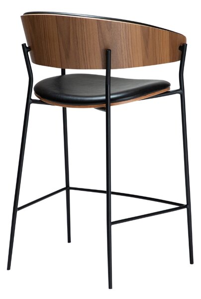 -25 % Dny MOMENTI– ​​​​​Dan-Form Ořechová barová židle DAN-FORM Crib s koženkovým sedákem 63 cm
