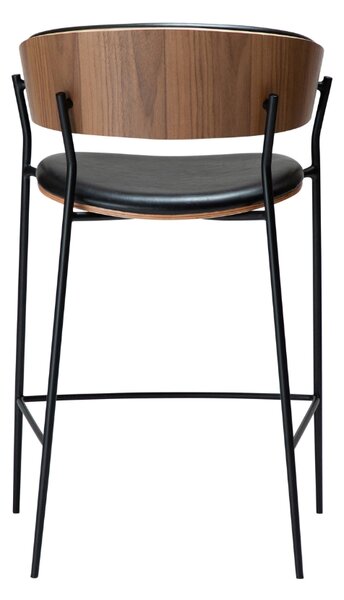 -25 % Dny MOMENTI– ​​​​​Dan-Form Ořechová barová židle DAN-FORM Crib s koženkovým sedákem 63 cm