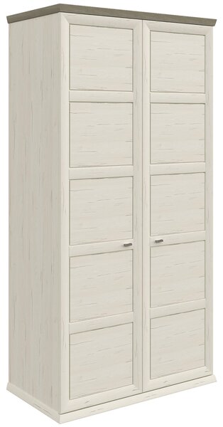 ŠATNÍ SKŘÍŇ S OTOČNÝMI DVEŘMI, šedá, bílá, 104/209,5/60 cm Hom`in - Šatní skříně