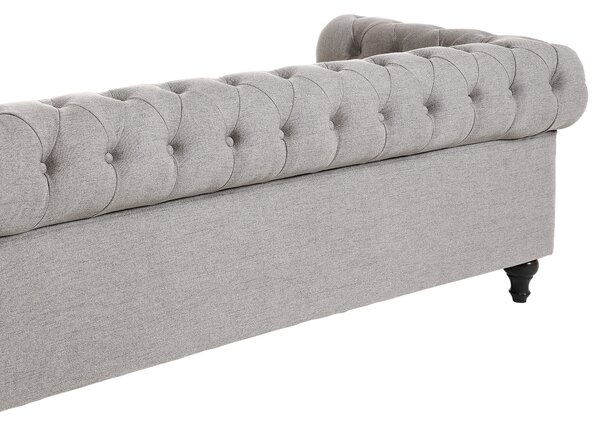 Pohovka 3místná CHESTERFIELD Tkanina Světle šedá