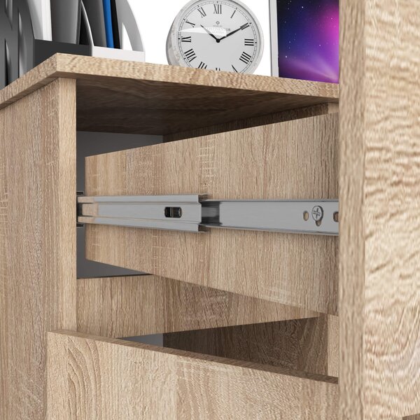 Ak furniture Psací stůl PIKSEL 90 cm dub sonoma levý