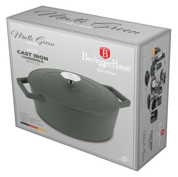 Pekáč litinový s poklicí 24 cm Matte Green Collection