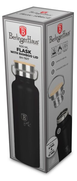 Termoska lahev s dvojitou stěnou nerez 0,6 l Matte Black Collection