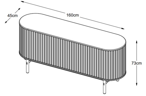 Unique Furniture Dubová komoda Carno 160 x 45 cm