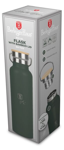 Termoska lahev s dvojitou stěnou nerez 0,6 l Matte Green Collection