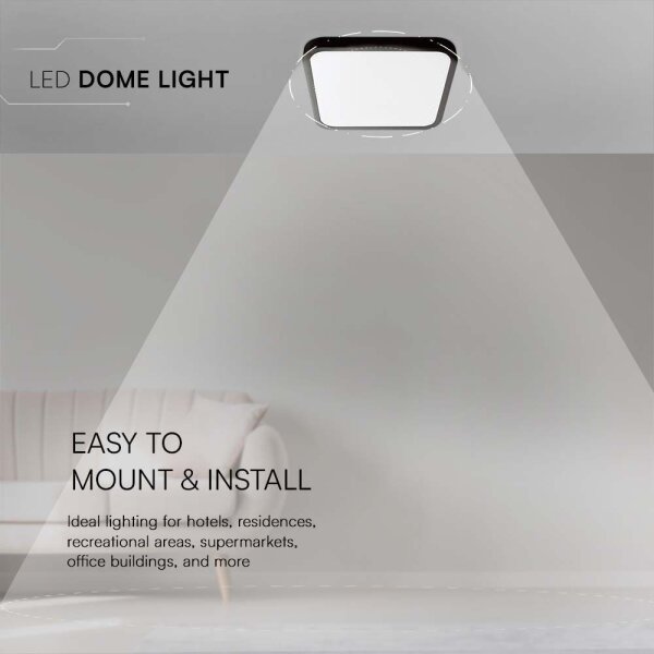 LED Koupelnové stropní svítidlo LED/18W/230V 4000K IP44 25x25 cm černá
