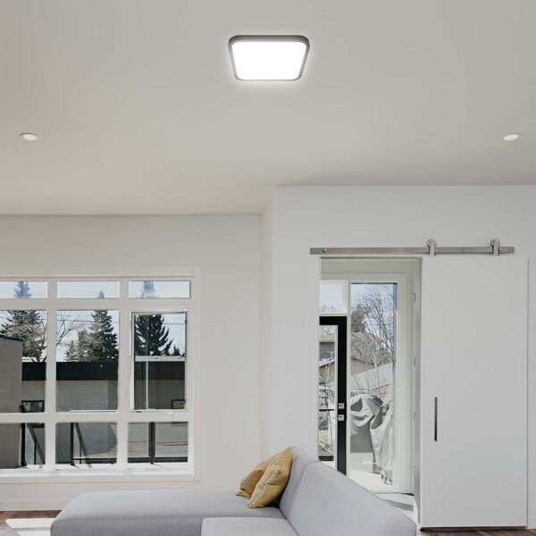 LED Koupelnové stropní svítidlo LED/18W/230V 4000K IP44 25x25 cm černá