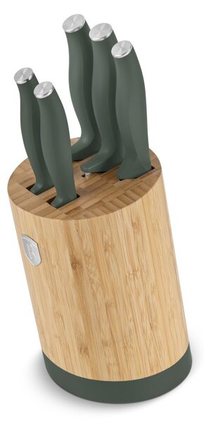 Sada nožů se stojanem BAMBOO 6 ks Matte Green Collection