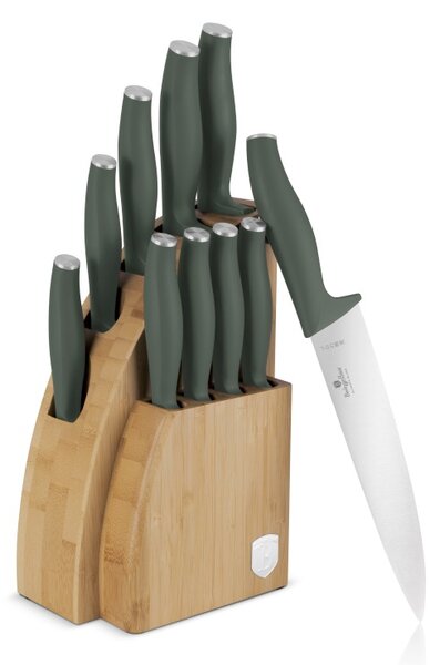 Sada nožů se stojanem BAMBOO 10 ks Matte Green Collection