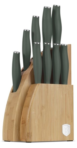Sada nožů se stojanem BAMBOO 10 ks Matte Green Collection