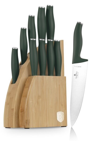 Sada nožů se stojanem BAMBOO 10 ks Matte Green Collection