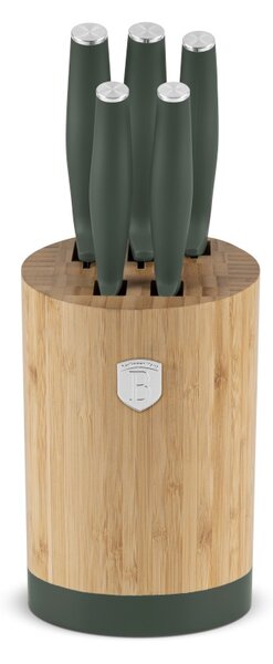 Sada nožů se stojanem BAMBOO 6 ks Matte Green Collection