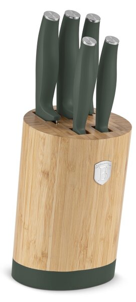Sada nožů se stojanem BAMBOO 6 ks Matte Green Collection