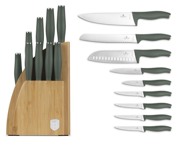 Sada nožů se stojanem BAMBOO 10 ks Matte Green Collection