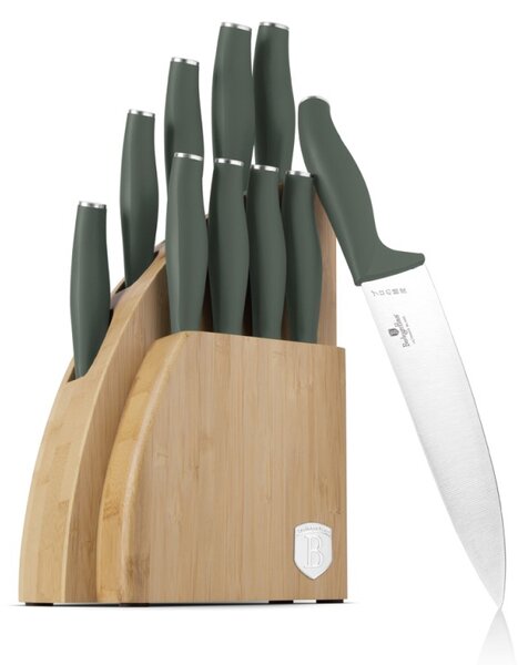 Sada nožů se stojanem BAMBOO 10 ks Matte Green Collection