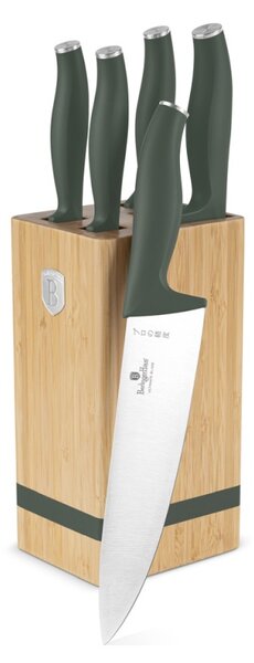Sada nožů se stojanem BAMBOO 6 ks Matte Green Collection