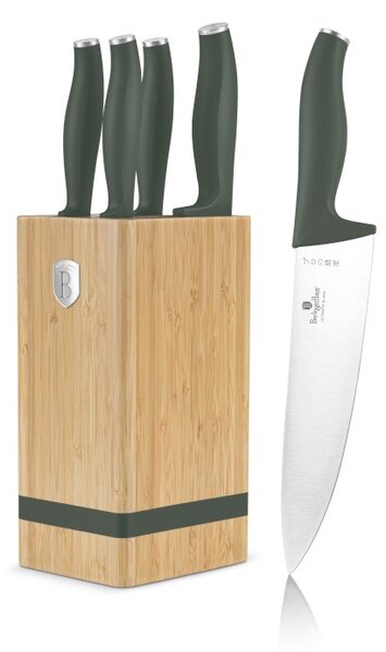 Sada nožů se stojanem BAMBOO 6 ks Matte Green Collection