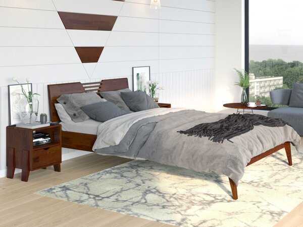 Zvýšená postel Wolomin - borovice Odstín moření: Bílá, Rozměr: 120x200