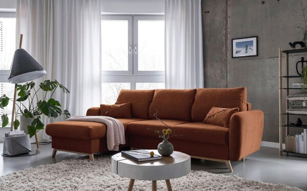 ROHOVÁ SEDAČKA, textil, terracotta MID.YOU - Sedací soupravy, Online Only