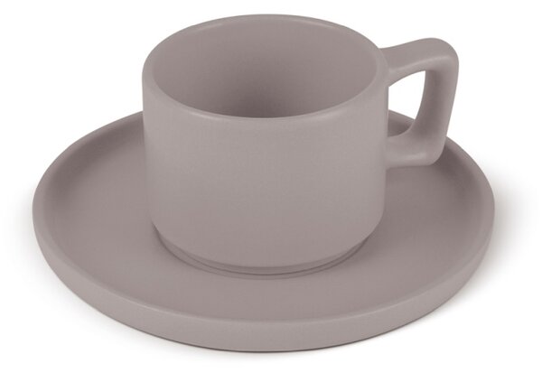 Sada hrnků na espresso s podšálkem 8 ks 100 ml Taupe Collection