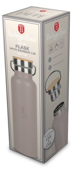 Termoska lahev s dvojitou stěnou nerez 0,6 l Taupe Collection
