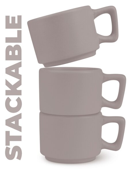 Sada hrnků na espresso s podšálkem 8 ks 100 ml Taupe Collection