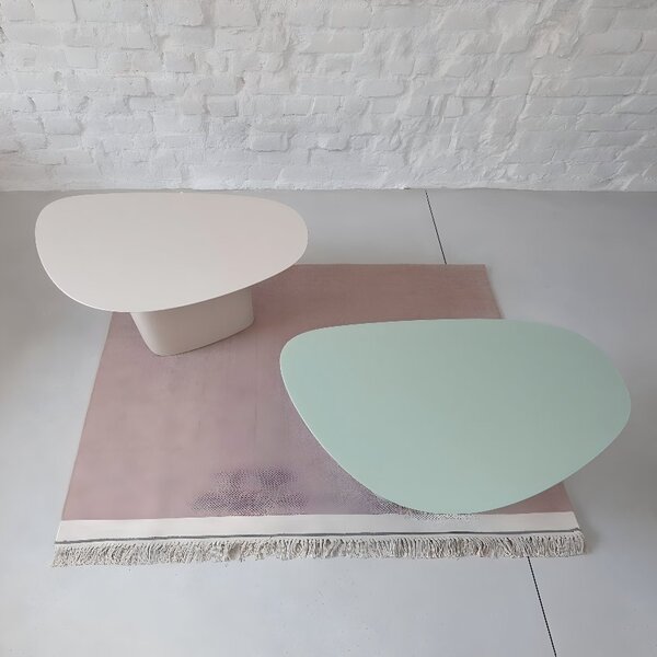 Krémově bílý lakovaný konferenční stolek RAGABA CELLS 90 x 55 cm