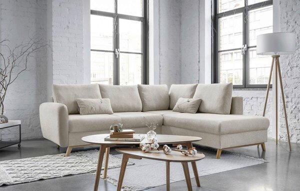 ROHOVÁ SEDAČKA, textil, béžová MID.YOU - Sedací soupravy, Online Only