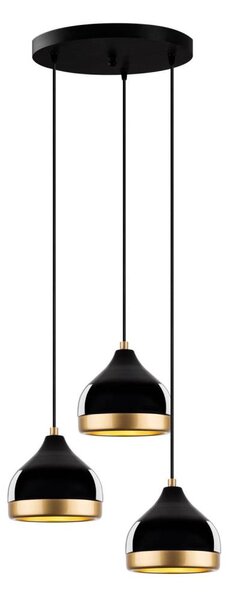 Lustr na lanku YILDO 3xE27/40W/230V černá/zlatá