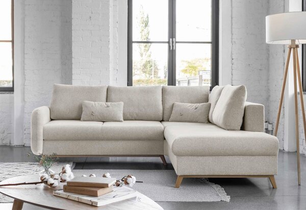 ROHOVÁ SEDAČKA, textil, béžová MID.YOU - Sedací soupravy, Online Only