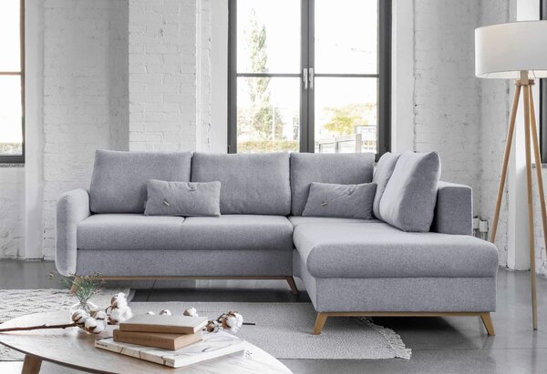 ROHOVÁ SEDAČKA, textil, světle šedá MID.YOU - Sedací soupravy, Online Only