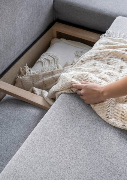 ROHOVÁ SEDAČKA, textil, světle šedá MID.YOU - Sedací soupravy, Online Only