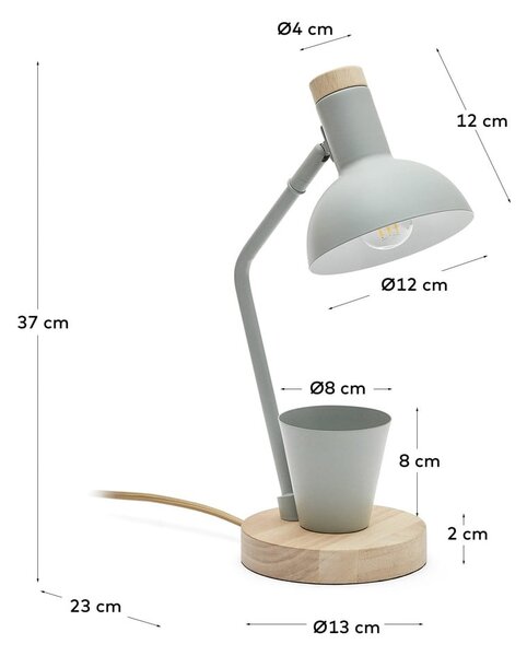 Stolní lampa v mentolové barvě s kovovým stínidlem (výška 37 cm) Katia – Kave Home