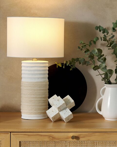 Stolní lampa NAVIA Porcelán Světle béžová