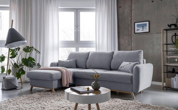 ROHOVÁ SEDAČKA, textil, světle šedá MID.YOU - Sedací soupravy, Online Only