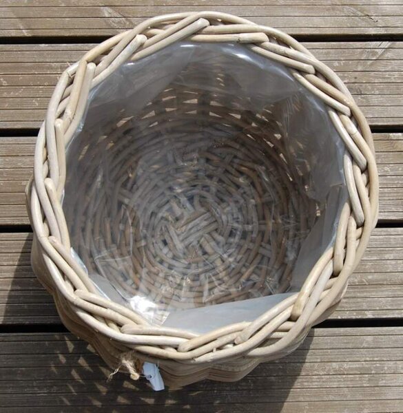 RATANOVÝ Květináč CLASIC ROUND, Grey, Ø38x33 cm (Van der Leeden®)